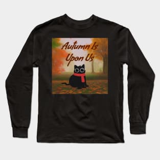 Autumn Season Cozy Cat Tee Long Sleeve T-Shirt